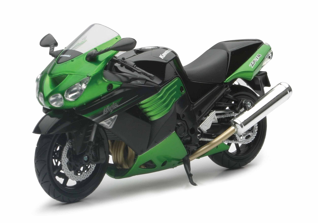 Kawasaki ZX-14 2011 Groen/Zwart - 1:12